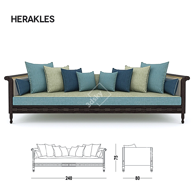 Regal Comfort: Herakles Sofa 3D model image 1