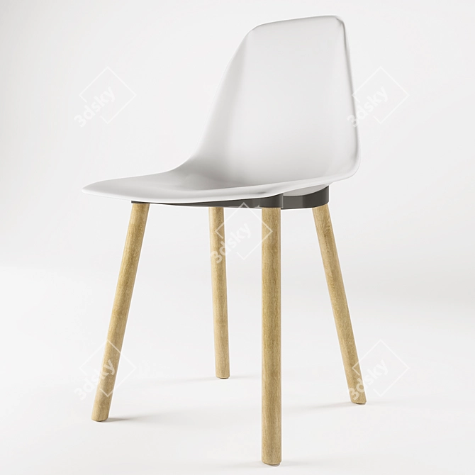 Modern Canndale Dining Chair: Elegant Design & Solid Beechwood Legs 3D model image 1