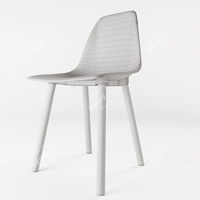 Modern Canndale Dining Chair: Elegant Design & Solid Beechwood Legs 3D model image 3