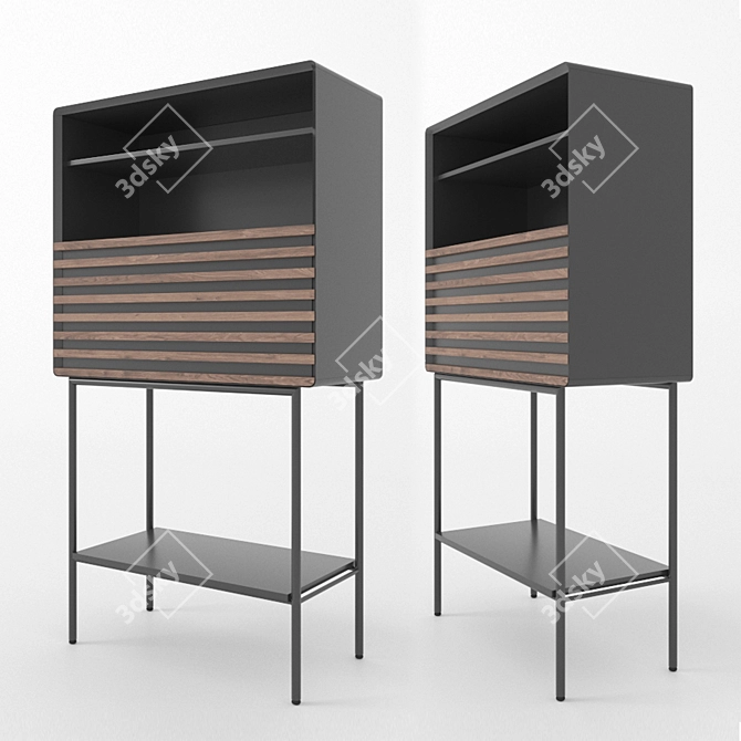 Elegant Mahon Bar Cabinet 3D model image 3