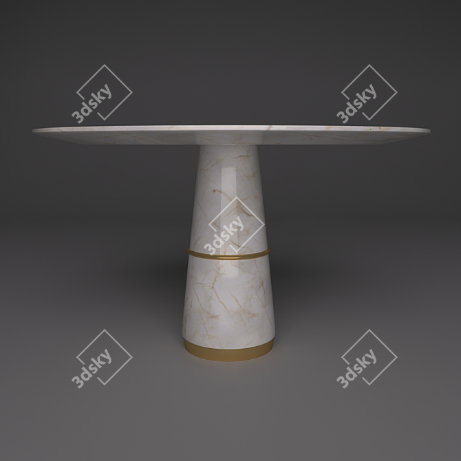 Luxury Marble and Gold Dining Table 3D model image 3