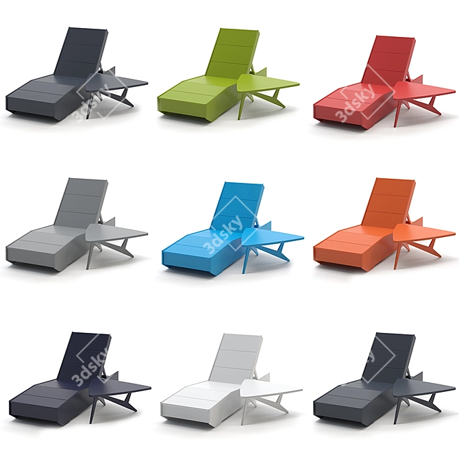 Lollygagger_405 Outdoor Chaise: Vivid Color Options 3D model image 2