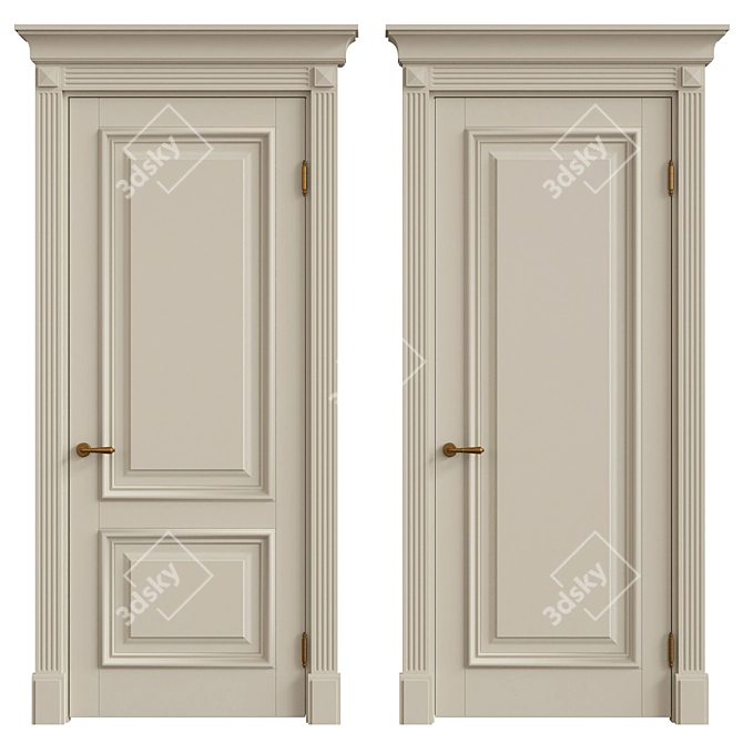 Elegant Classic Interior Doors 3D model image 1