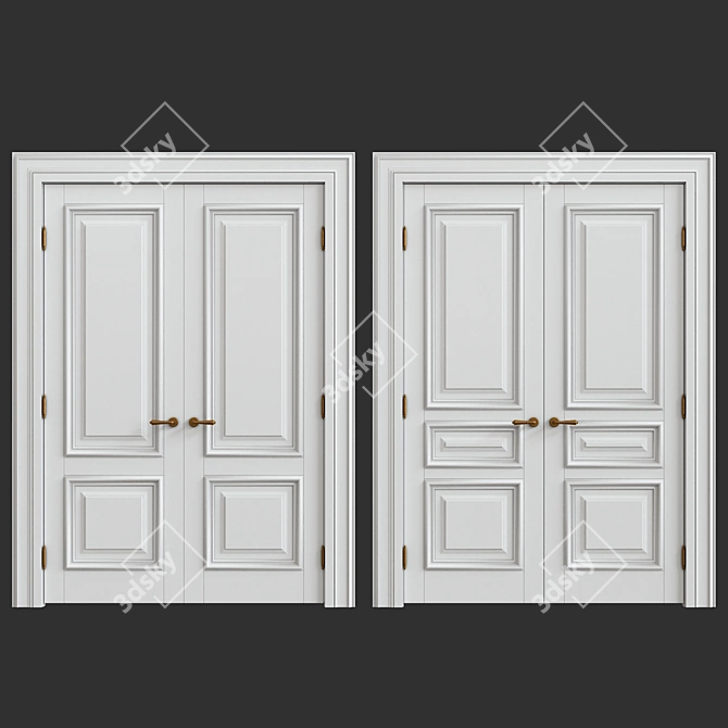 Elegant Classic Interior Doors 3D model image 1