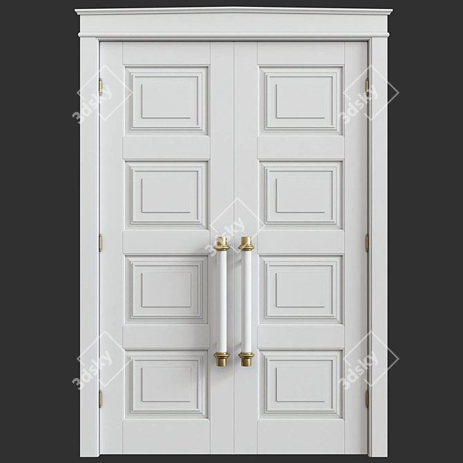 Elegant Classic Interior Doors 3D model image 1