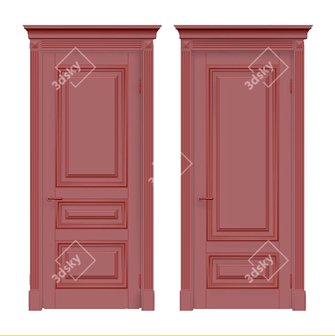 Elegant Classic Interior Doors 3D model image 2