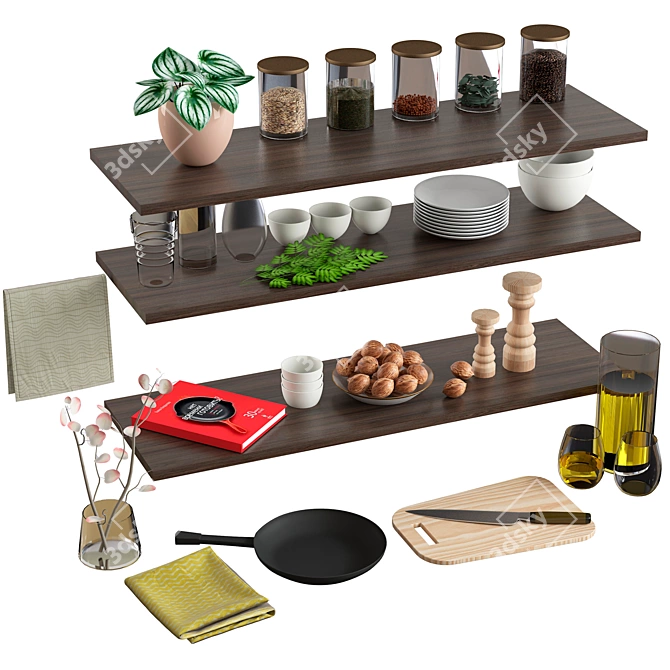 Kitchen Delights: Decorative Set 3D model image 1