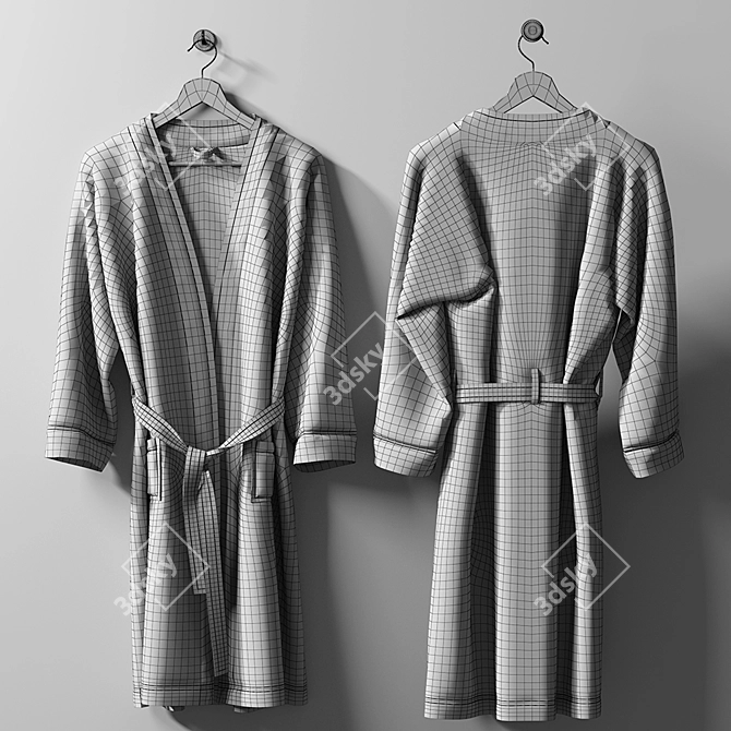 Luxury Bathroom Robes - Stylish and Comfortable 3D model image 3