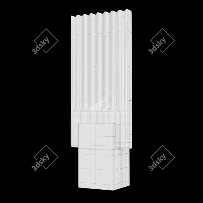 Pleated Glass Sconce: French Artistry in Lighting 3D model image 2