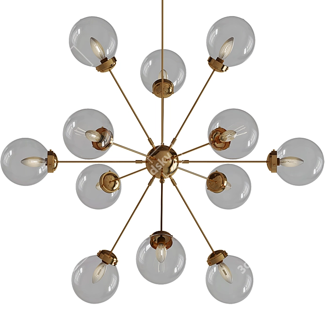 Mid-Century Ink+Ivy Gold Chandelier 3D model image 1