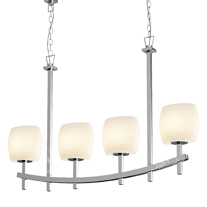 Contemporary Chrome Finish Chandelier 3D model image 1