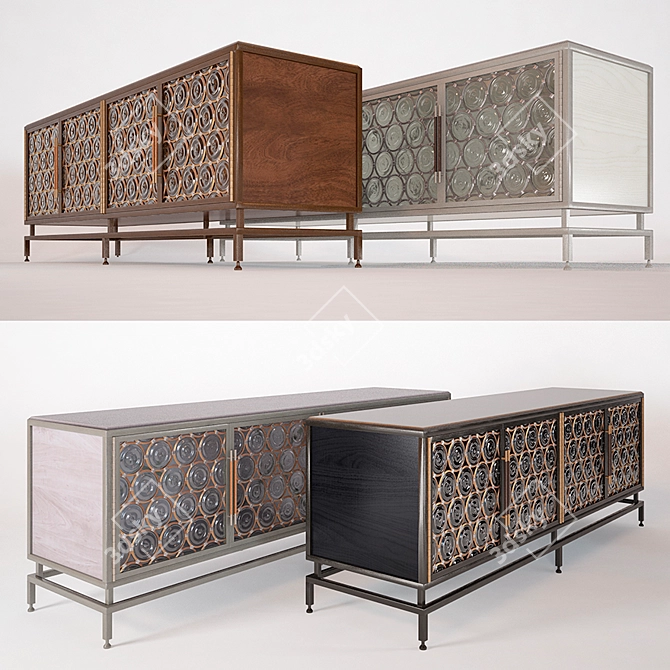 Elegant Glass Credenza by John Pomp 3D model image 2