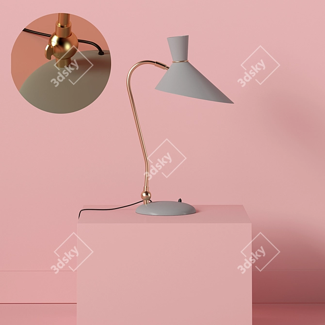 Modern Poly Table Lamp 3D model image 2