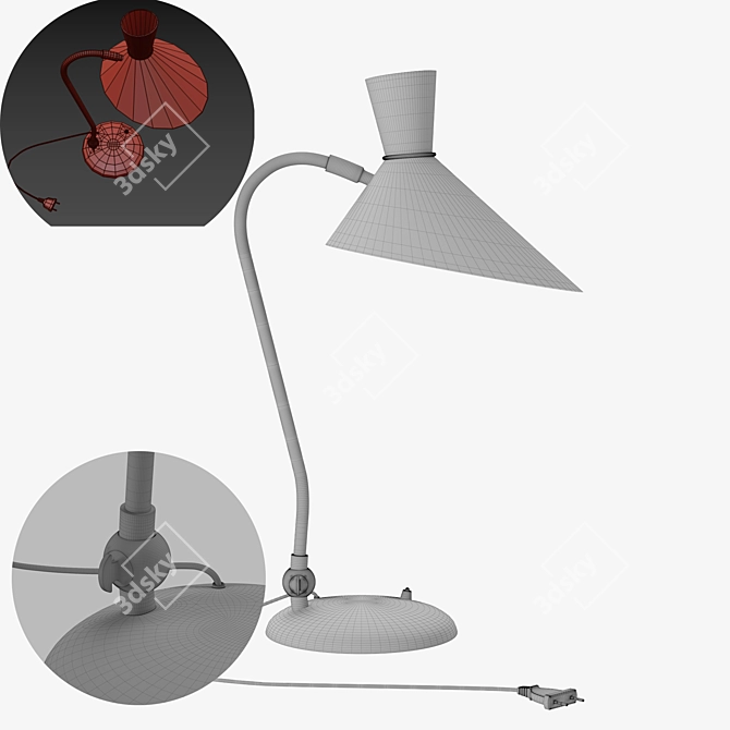 Modern Poly Table Lamp 3D model image 3