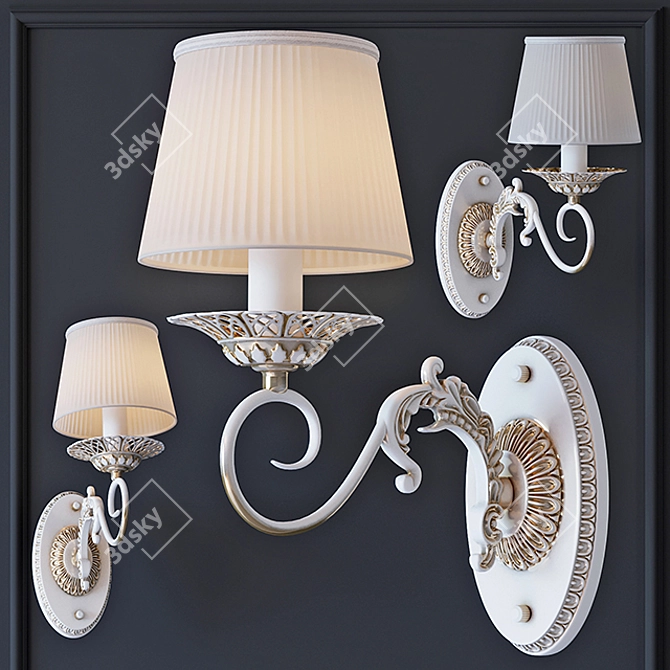 Elegant German MW-Light Sconce 3D model image 1