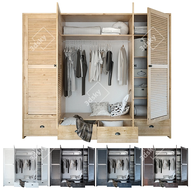 Rotating Door Wardrobe with Customizable Filling 3D model image 1