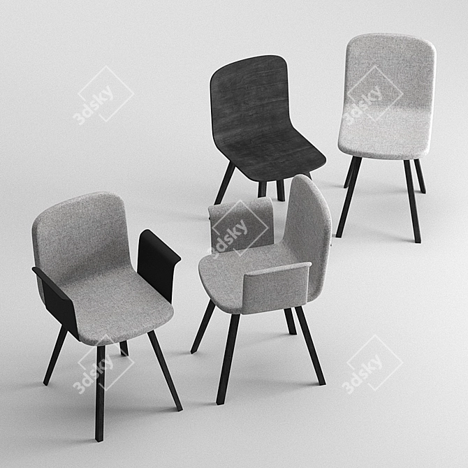 Bolia Palm Dining Chair Set: Scandinavian Elegance for Your Dining Space 3D model image 1