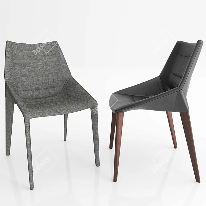 Sleek and Functional: Outline Chair & Filigree Table by Molteni 3D model image 2