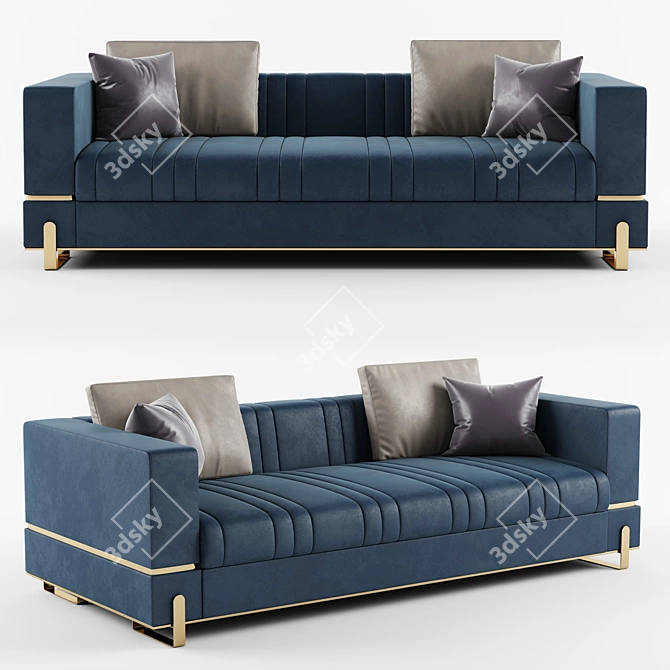 Elegant Essence 2-Seater Sofa 3D model image 1