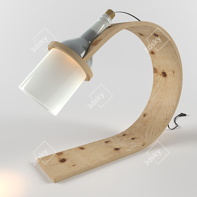 Vintage Glass Bottle Lamp 3D model image 1