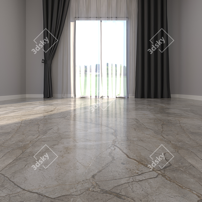 Elegant Marble Floor Tiles 3D model image 2