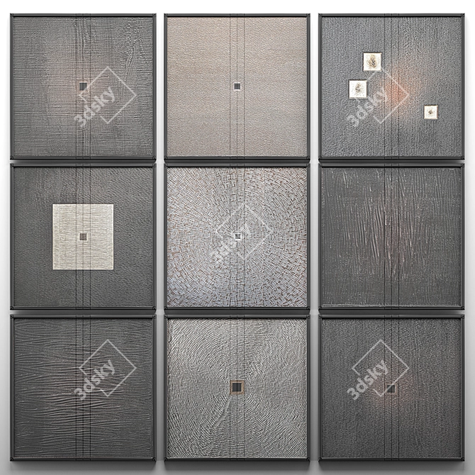 Luxury Wood Wall Art 3D model image 3