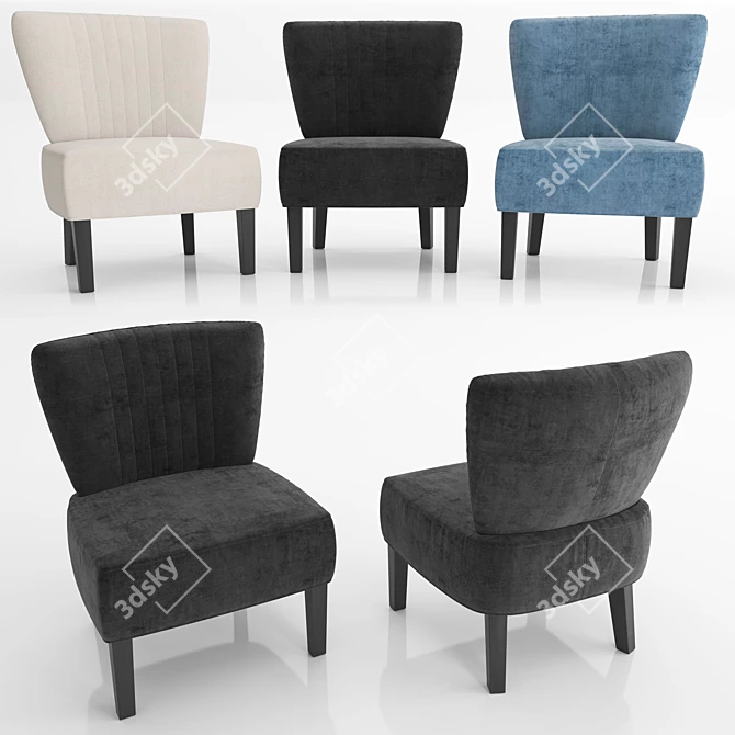 Elegant Velvet Armchair by LaForma 3D model image 1