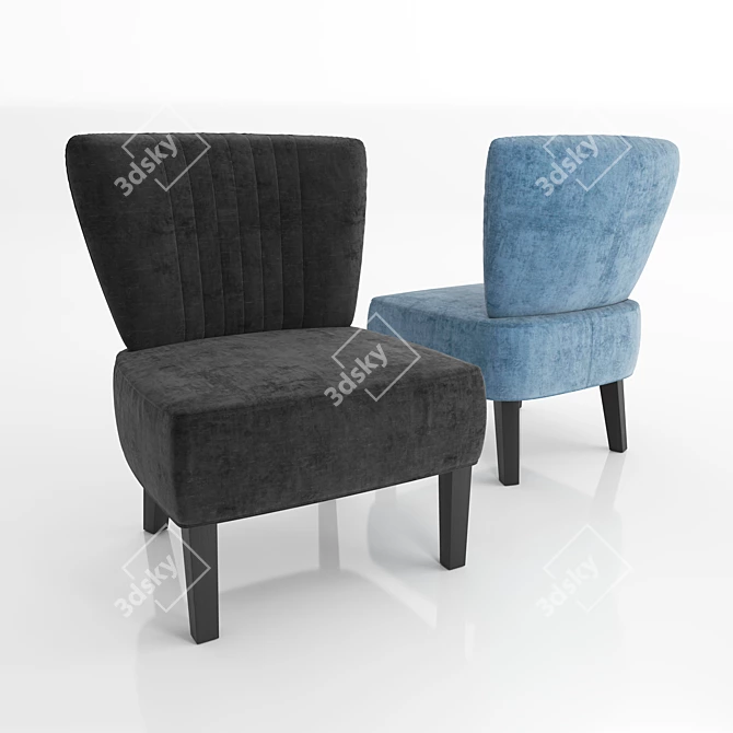 Elegant Velvet Armchair by LaForma 3D model image 2