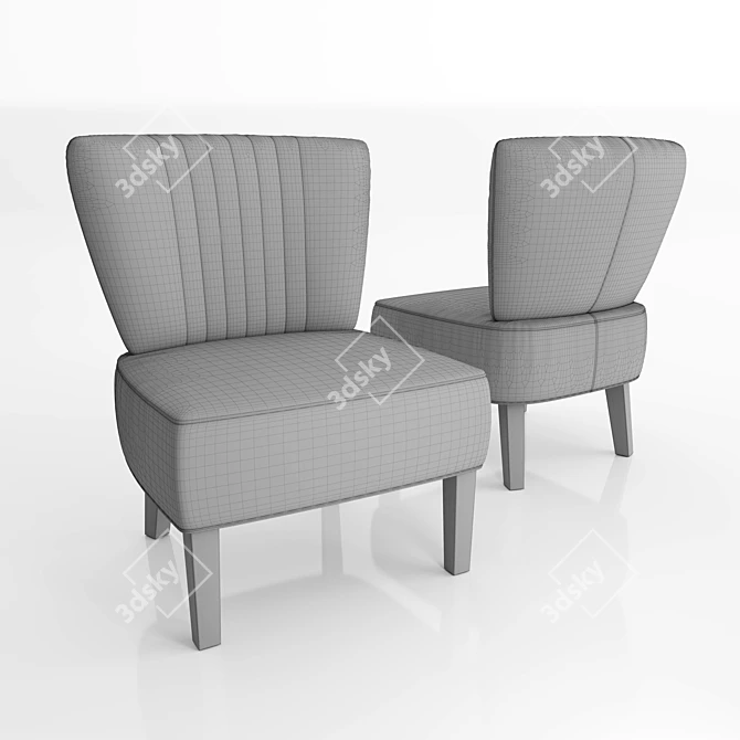 Elegant Velvet Armchair by LaForma 3D model image 3