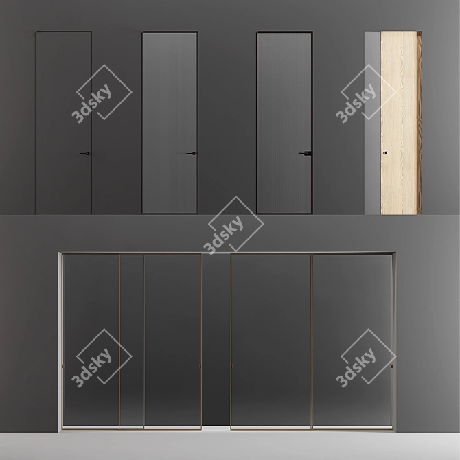 Sleek and Stylish Glas Italia Doors 3D model image 1