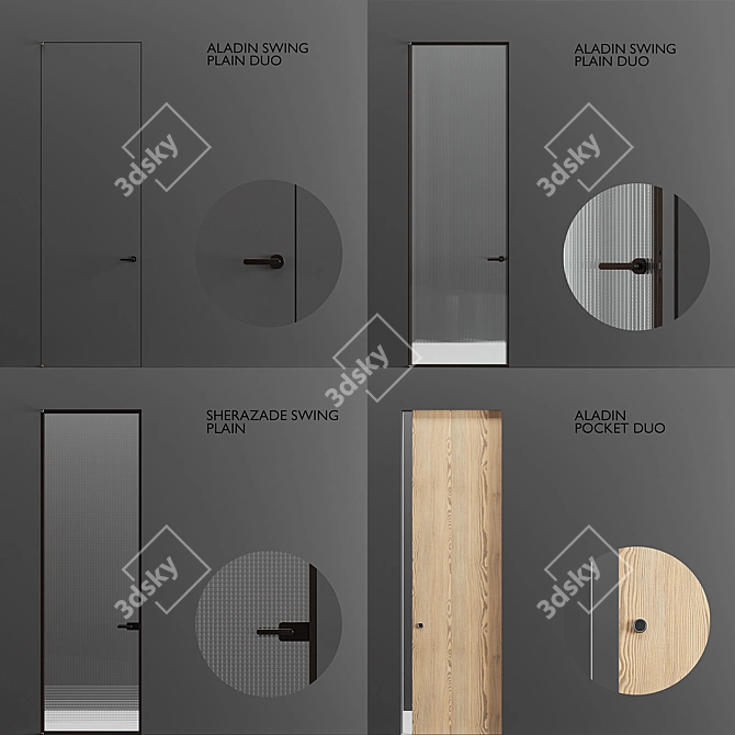 Sleek and Stylish Glas Italia Doors 3D model image 2