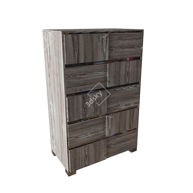 Italian Modern Grey Lacquer Chest 3D model image 2