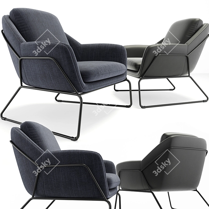 Loft Design Armchair: Stylish, Compact, and Versatile 3D model image 1