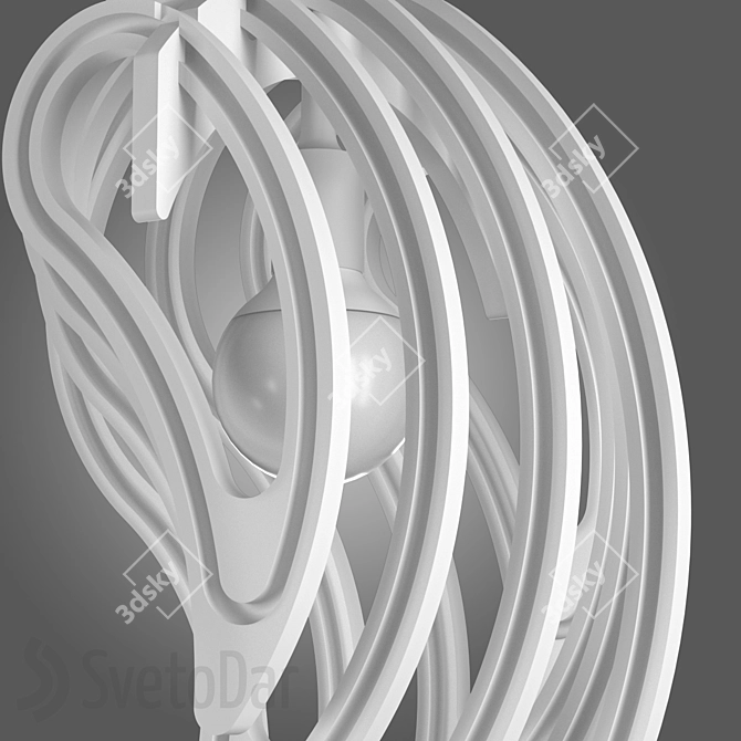 Modern White Yan Pendant Chandelier 3D model image 2