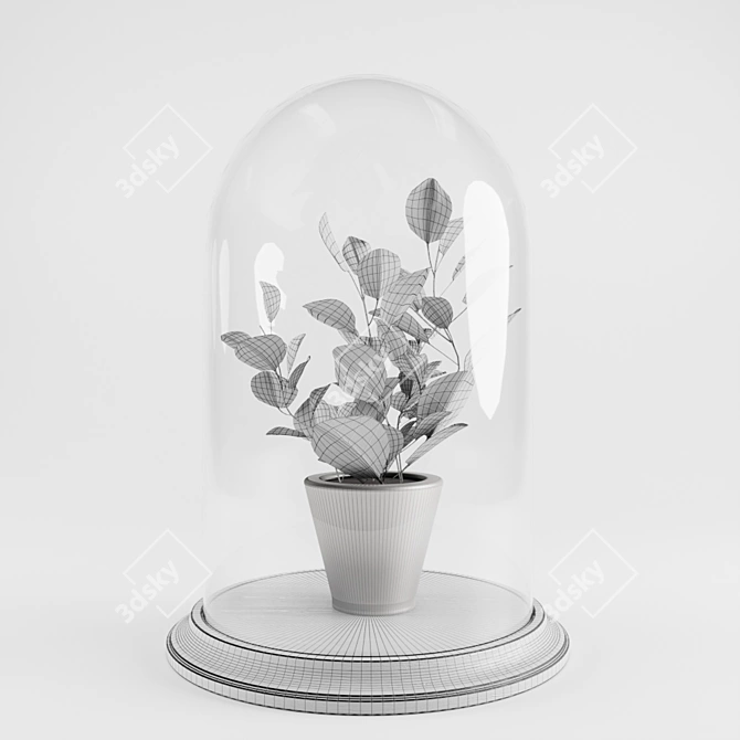 Botanical Bell Jar 3D model image 2