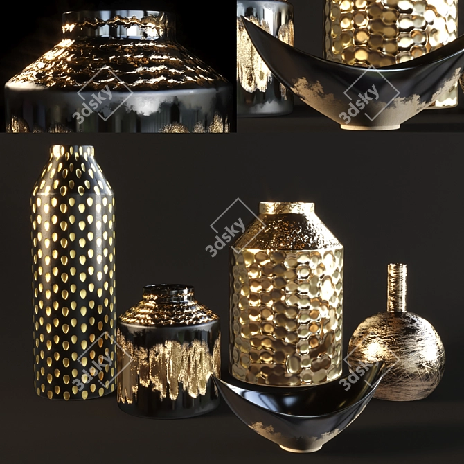 4K Textured Vase: Unique & Plugin-Free 3D model image 1