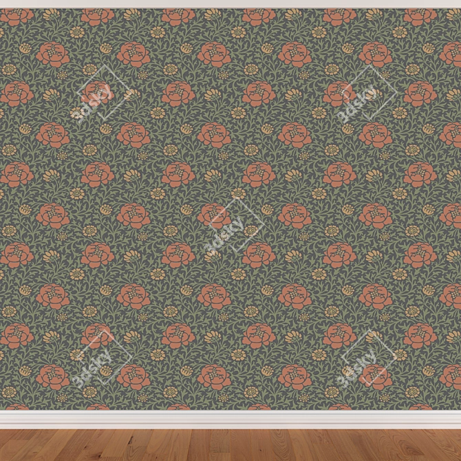 Seamless Wallpaper Set - 3 Colors 3D model image 3