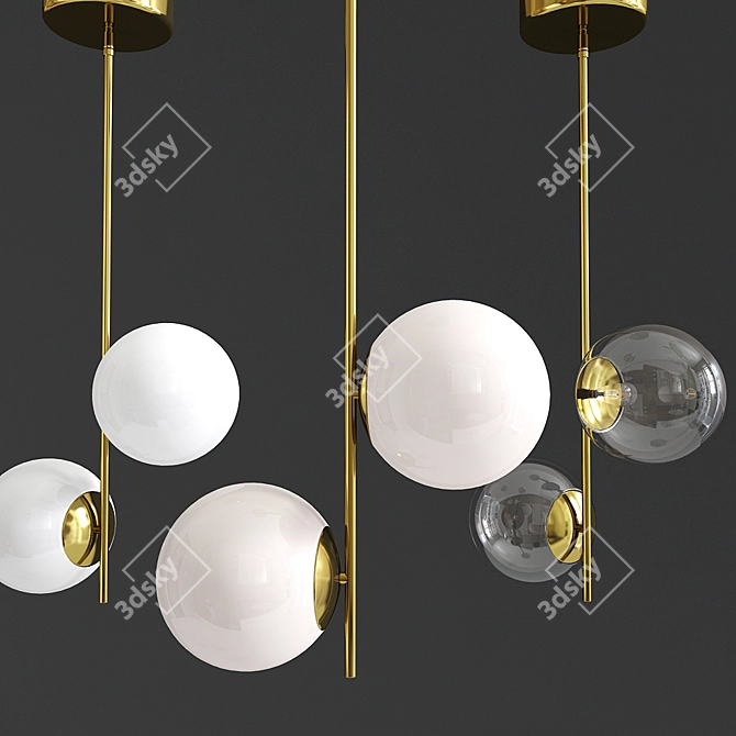 Sleek Stem Pendant Light 3D model image 1