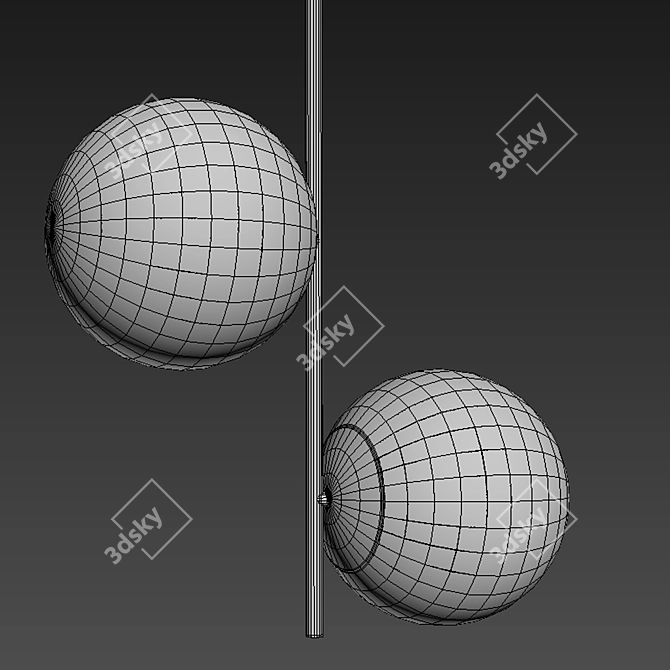 Sleek Stem Pendant Light 3D model image 2
