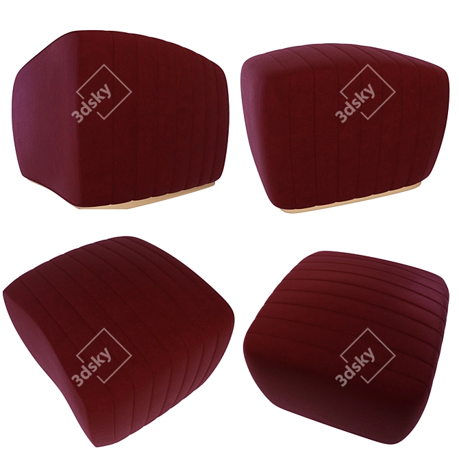 Sunpan Astrid Ottoman: Sleek and Compact Ottoman 3D model image 2