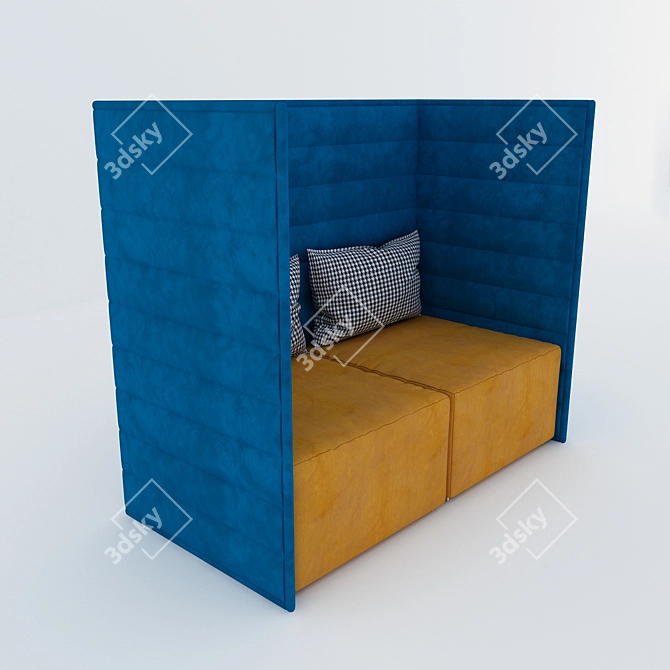 Title: Elegant High Back Sofa 3D model image 1