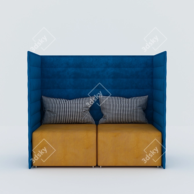 Title: Elegant High Back Sofa 3D model image 2