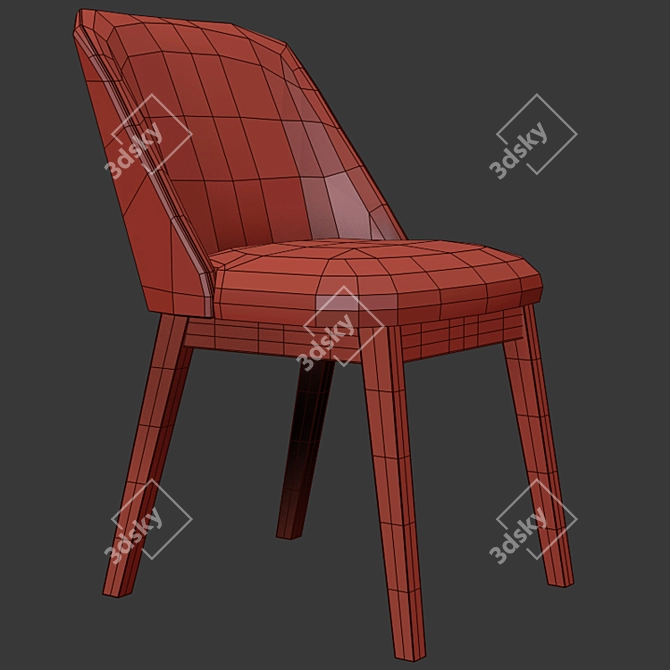 Sleek Coco Dining Chair in Coco Brown 3D model image 3