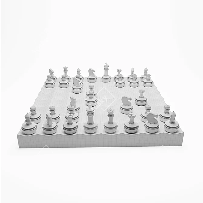 Classic Chess Set - 500x500mm 3D model image 3