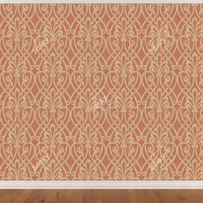 Seamless Wallpaper Set - 3 Colors 3D model image 3