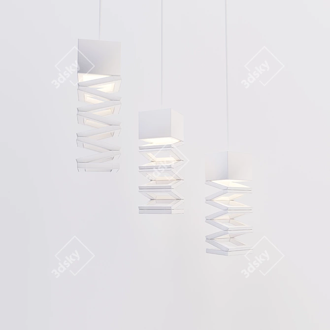 Modern Wood Pendant Lamp 3D model image 2