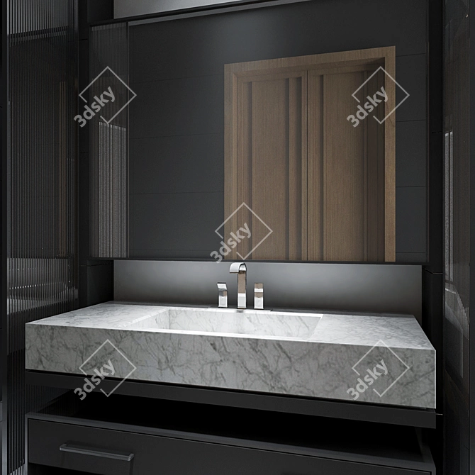 Elegant Bath Furniture Set 3D model image 2