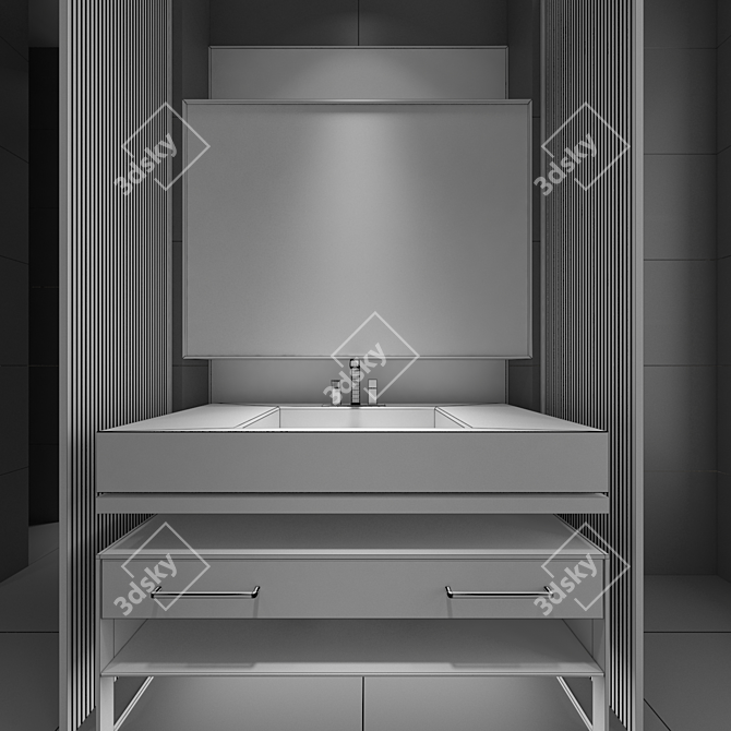 Elegant Bath Furniture Set 3D model image 3