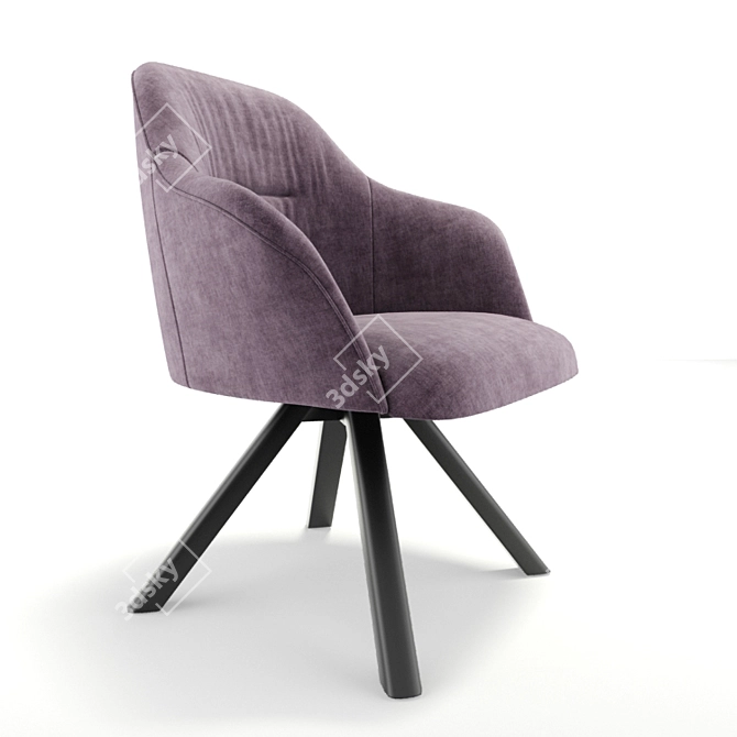 Elegant Remus Dining Chairs 3D model image 2