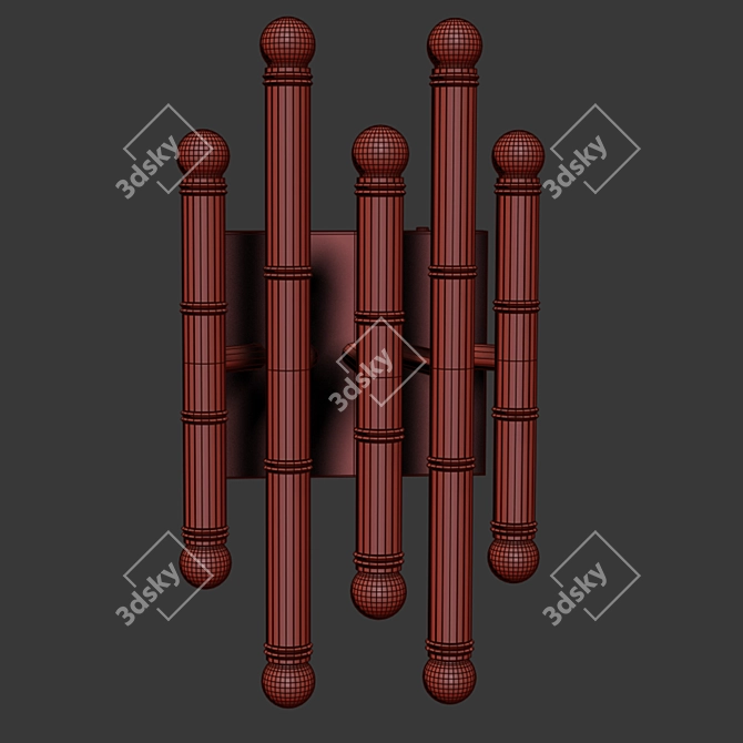 Elegant 5-Arm Wall Sconce 3D model image 2